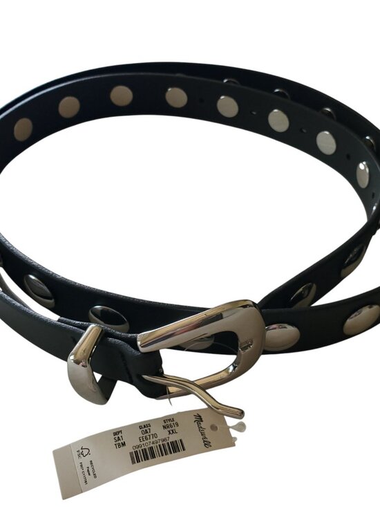 Madewell Black and Silver Studded Western Belt XXL NWT‎ main image 6